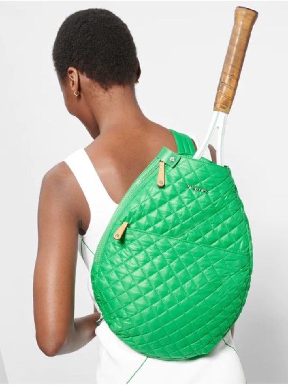 MZWallace Metro Racket Quilted Green Tennis Racket Backpack